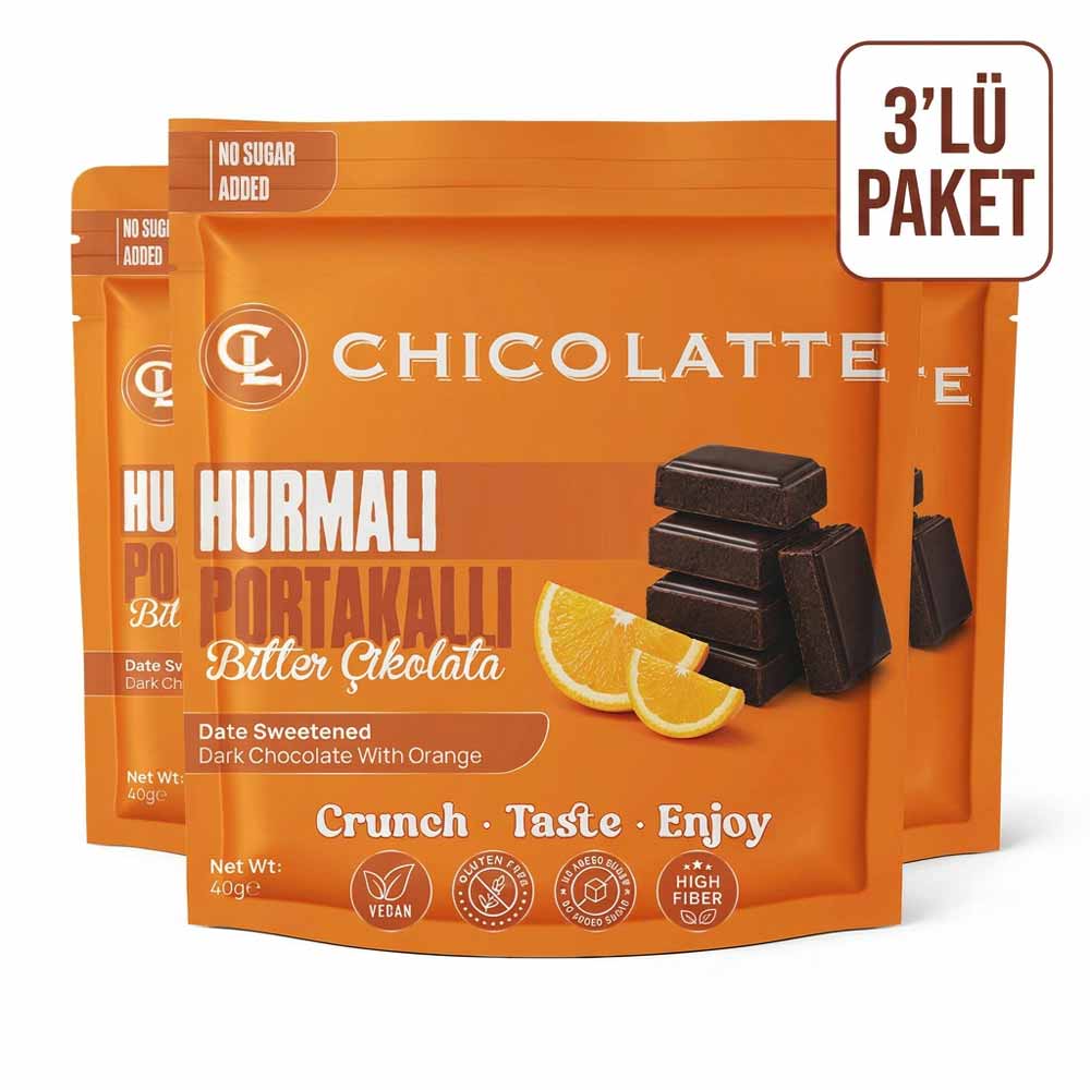 Portakallı Hurmalı Bitter Çikolata
